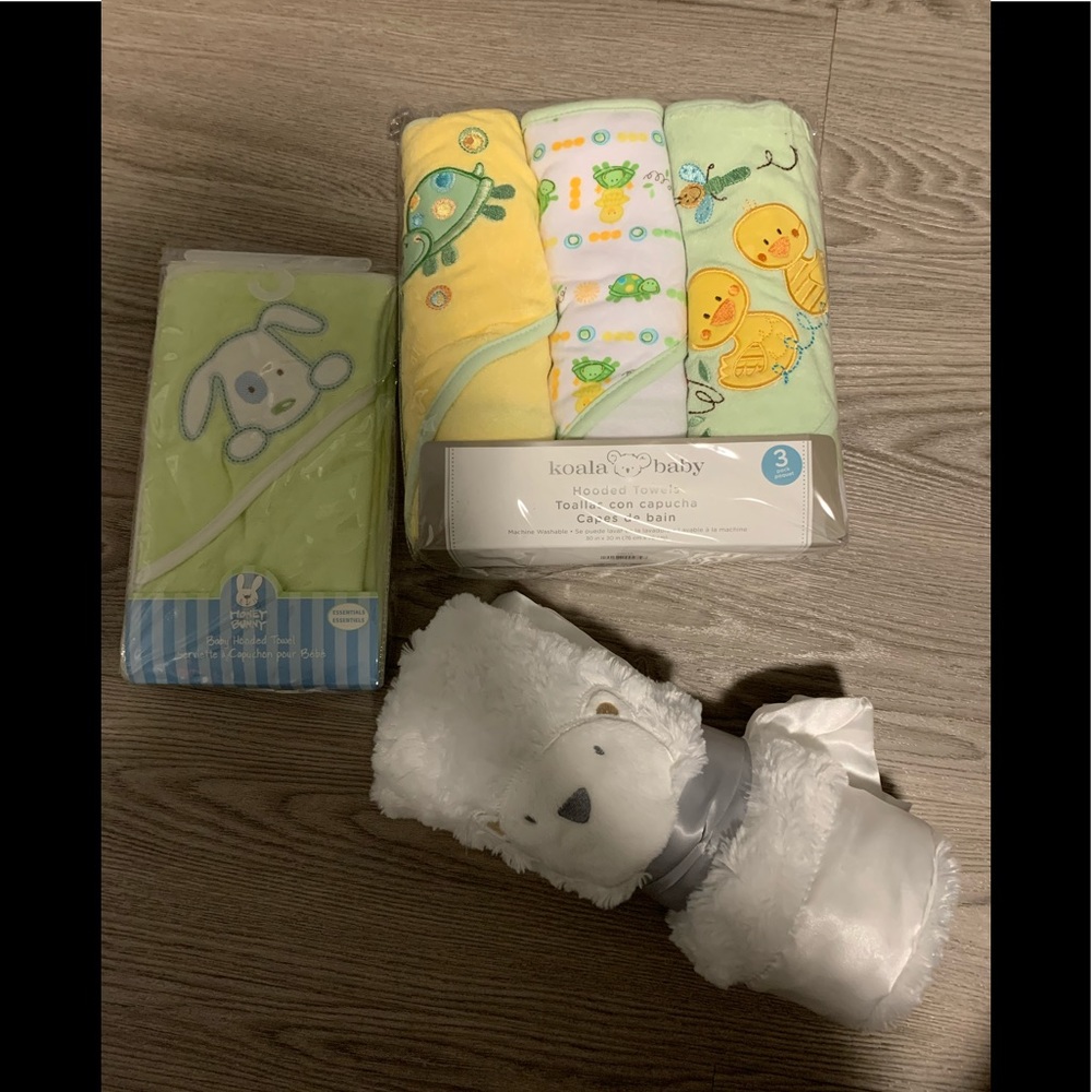 Lot of New Duck Turtle Baby Towels+ Bear Blanket
